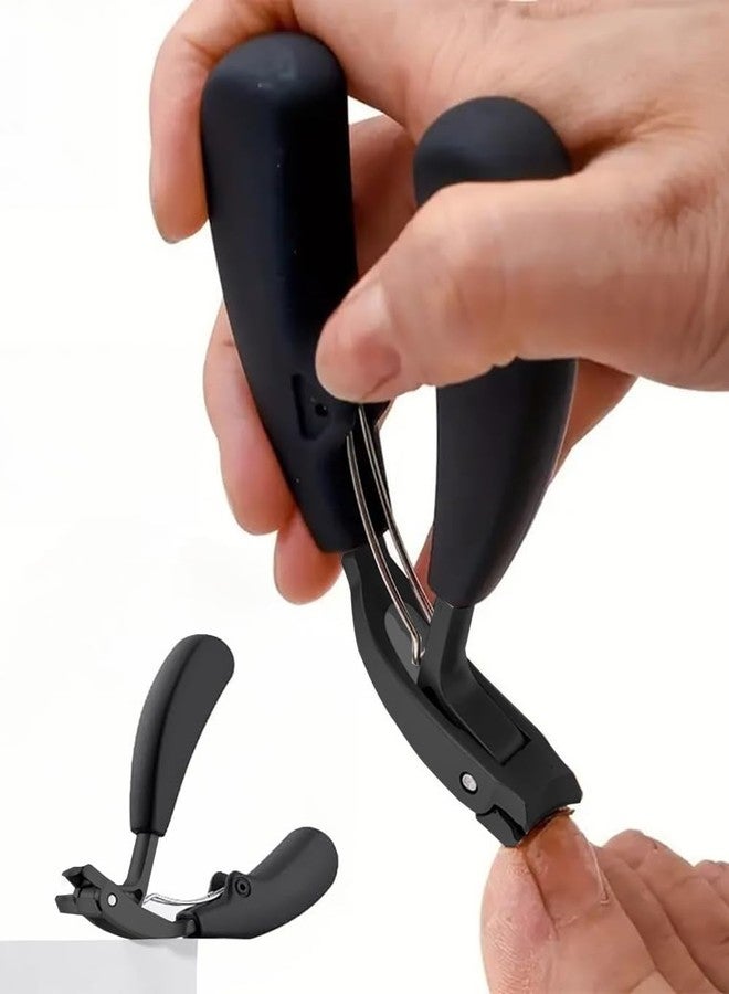 ONOLA Toenail Clipper and Fingernail Clipper，Ergonomic Non-Slip Long Handle Nail Clippers for Seniors (Black) - Image 1
